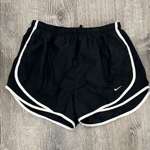 Nike Women's Black Athletic Shorts with White Piping